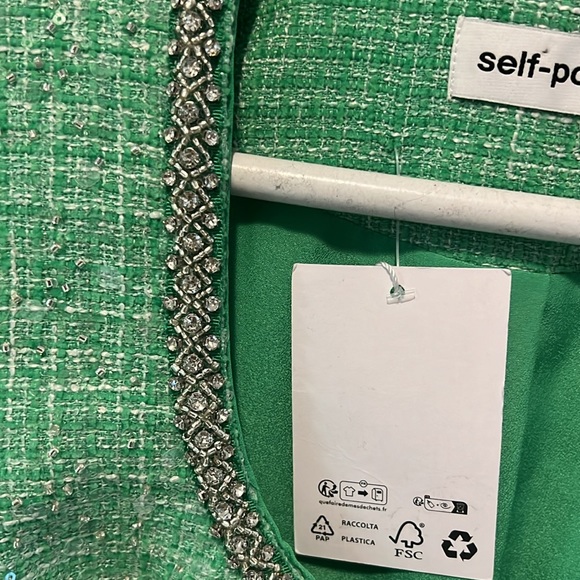 Self Portrait Long sleeve green dress with diamonds and sparkles! Never worn! - Picture 4 of 11